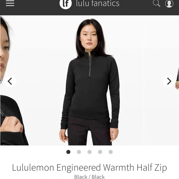 Lululemon Athletica Black Engineered Warmth Half Zip Size 10๐ค๐ค๐ค - Picture 1 of 5